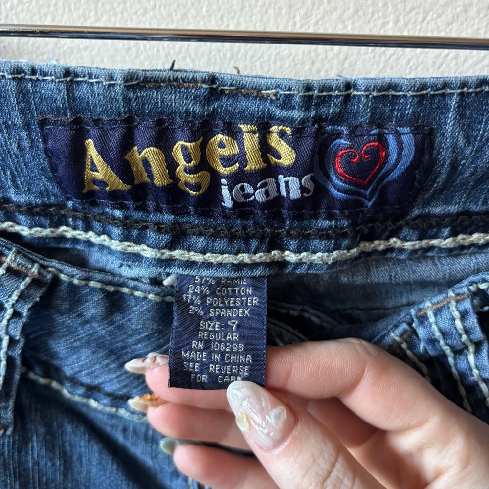 Angels Low Rise Dark Wash Skinny Jeans - Picture 4 of 8